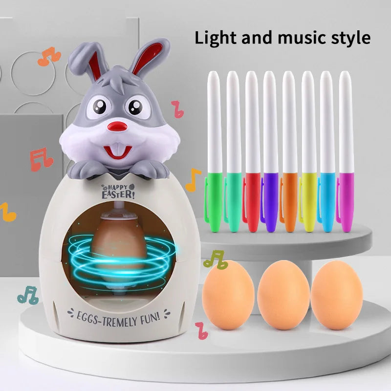 Easter Egg Diy Graffiti Electric Rotating Machine With Lights Music Painter Rabbit Egg Painting Machine - Buy Gifts 4 You by NX3