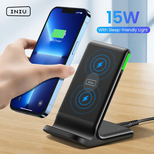 INIU Wireless Charger 15W Fast Charging Stand For iPhone 14 13 12 11 Pro Max Samsung Galaxy S22 S21 S20 S10 Xiaomi Google Pixel - Buy Gifts 4 You by NX3