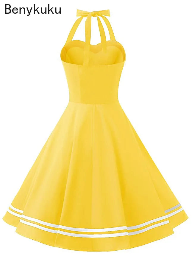 Vintage Halter Yellow Dress - Buy Gifts 4 You by NX3