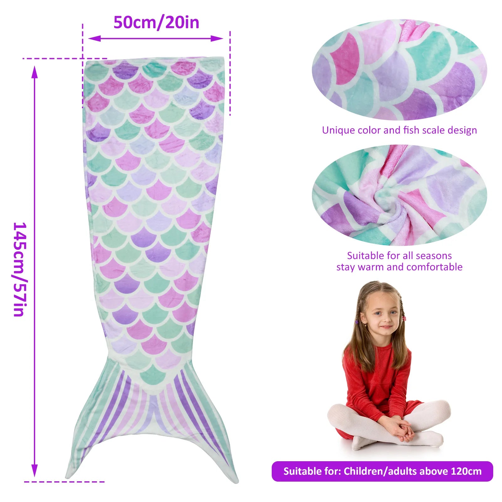 Mermaid Tail Blanket for Kids - Buy Gifts 4 You by NX3