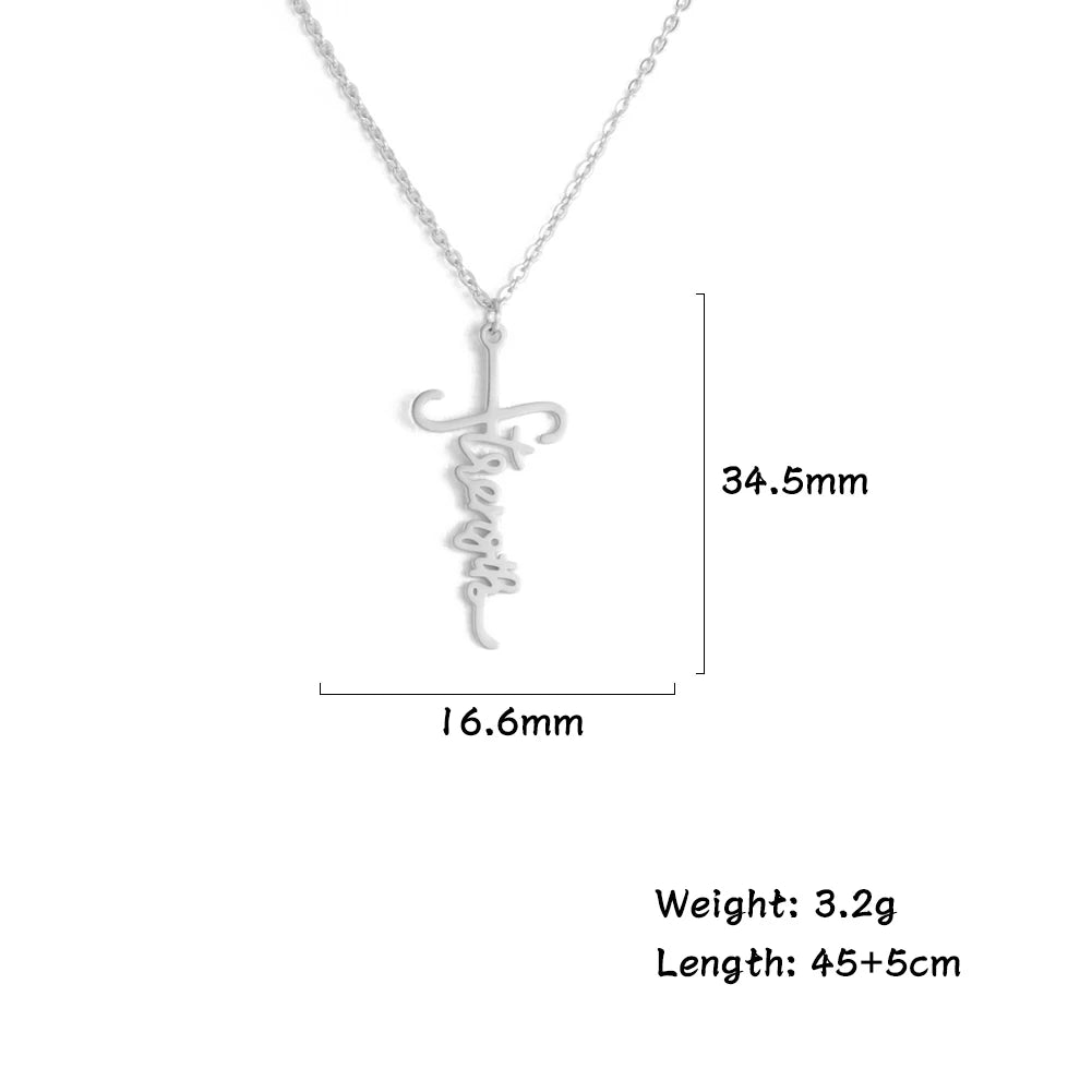 My Shape Jesus Cross Necklaces for Women Men Stainless Steel Pendant Necklace Choker Religious Christian Jewelry Christmas Gift - Buy Gifts 4 You by NX3