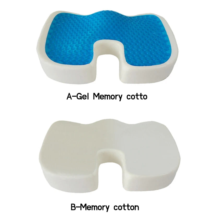 Gel Memory Foam U-shaped Seat Cushion for Long Sitting Back & Tailbone Pain Relief Gel Cushion Pad - Buy Gifts 4 You by NX3