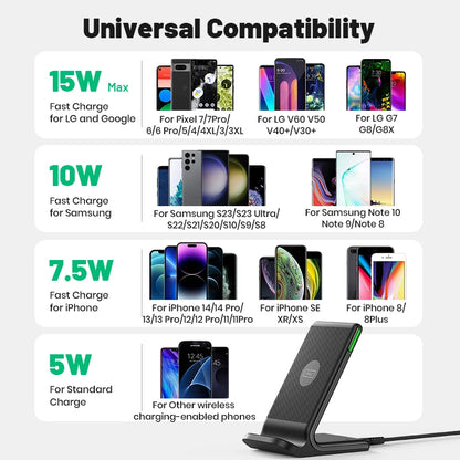 INIU Wireless Charger 15W Fast Charging Stand For iPhone 14 13 12 11 Pro Max Samsung Galaxy S22 S21 S20 S10 Xiaomi Google Pixel - Buy Gifts 4 You by NX3