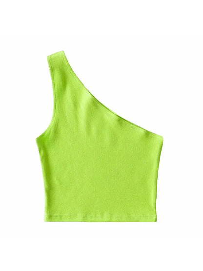 One Shoulder Cropped Tanks Top - Buy Gifts 4 You by NX3