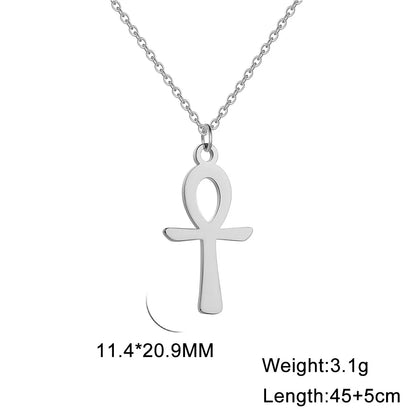 Lucktune Ankh Cross Egyptian Amulet Necklace Stainless Steel Key of Life Symbol Crucifix Pendant Necklace Women Religion Jewelry - Buy Gifts 4 You by NX3