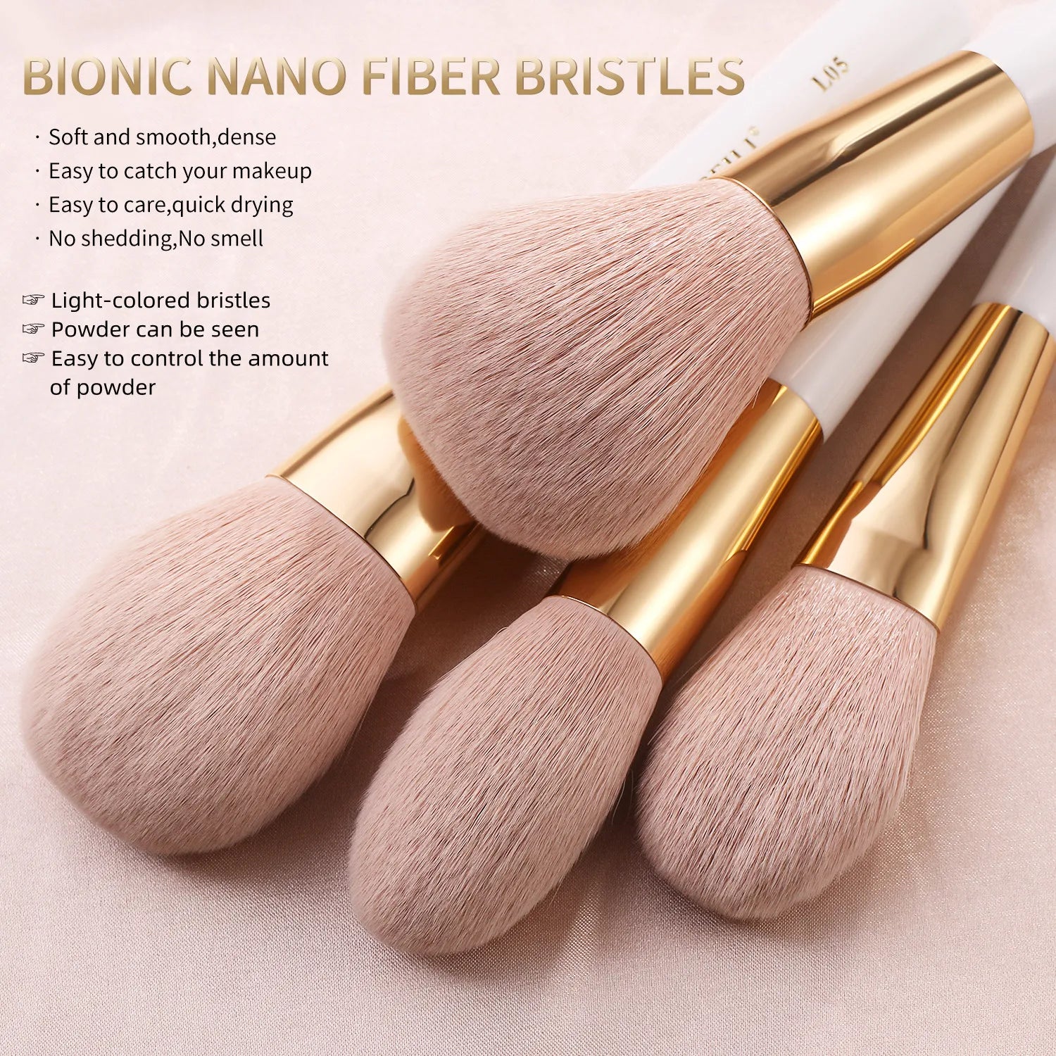 BEILI White Gold Makeup Brushes Professional Foundation Eyeshadow Powder High Quality Pink Synthetic Brush Set кисти для макияжа - Buy Gifts 4 You by NX3