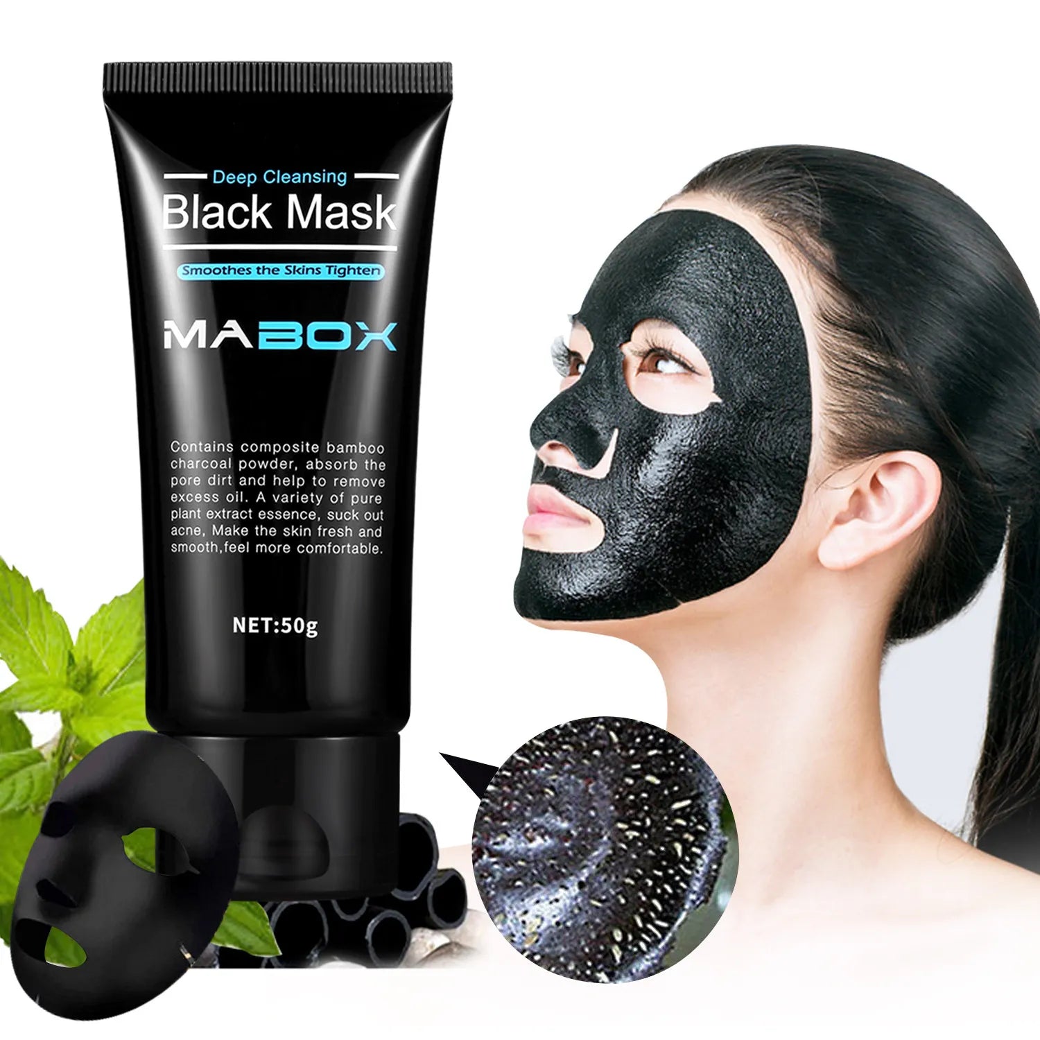 Mabox Deep Clean Blackhead Removal Mask Bamboo Charcoal Black Mask Deep Cleansing Peel Off Mask Pores Acne Treatment Oil-control - Buy Gifts 4 You by NX3