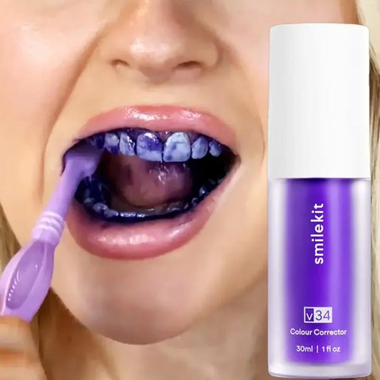 SMILEKIT Purple Whitening Toothpaste Remove Stains Reduce Yellowing Teeth Brightening - Buy Gifts 4 You by NX3