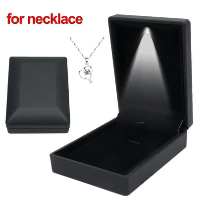 LED Light Jewelry Box For Ring Necklace Luxury Velvet Storage Cases - Buy Gifts 4 You by NX3