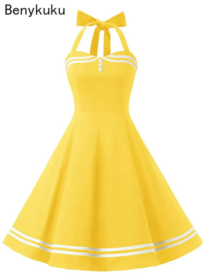 Vintage Halter Yellow Dress - Buy Gifts 4 You by NX3