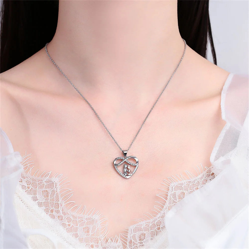 Endless Love Mother and Daughter Necklace Exquisite Love Heart Shaped Pendan - Buy Gifts 4 You by NX3