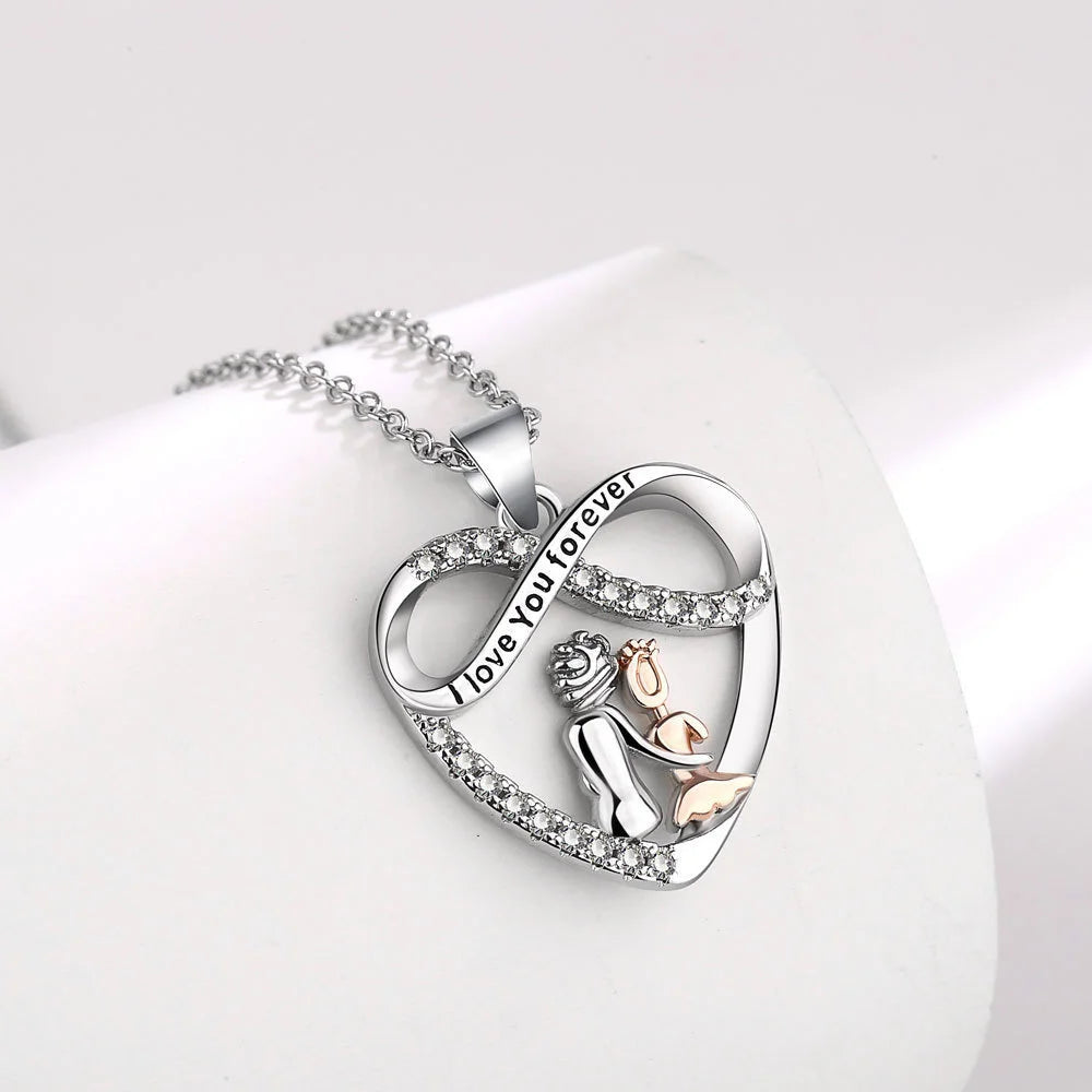 Endless Love Mother and Daughter Necklace Exquisite Love Heart Shaped Pendan - Buy Gifts 4 You by NX3