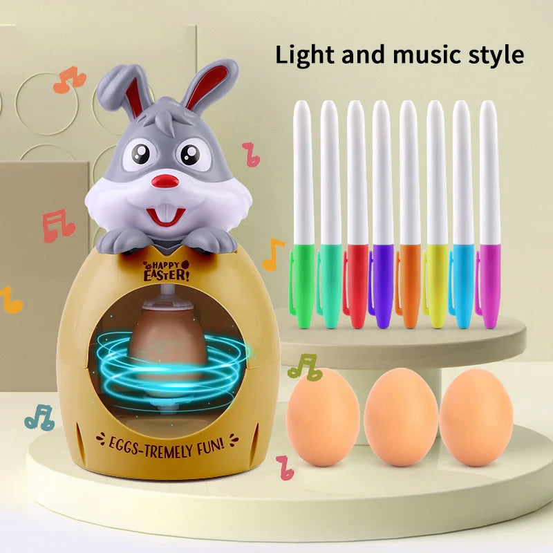 Easter Egg Diy Graffiti Electric Rotating Machine With Lights Music Painter Rabbit Egg Painting Machine - Buy Gifts 4 You by NX3