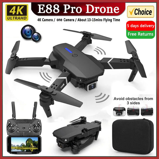 New E88Pro RC Drone 4K Professinal With 1080P Wide Angle Dual HD Camera Foldable RC Helicopter WIFI FPV - Buy Gifts 4 You by NX3