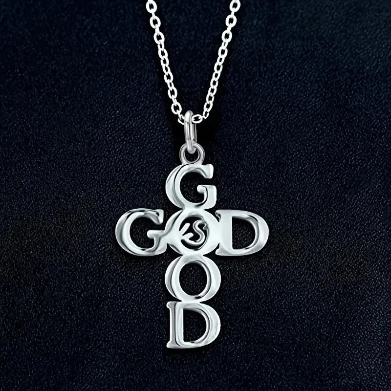 God Is Good, Faith, OR Fmazing Grace Cross Shape Pendant Necklaces - Buy Gifts 4 You by NX3