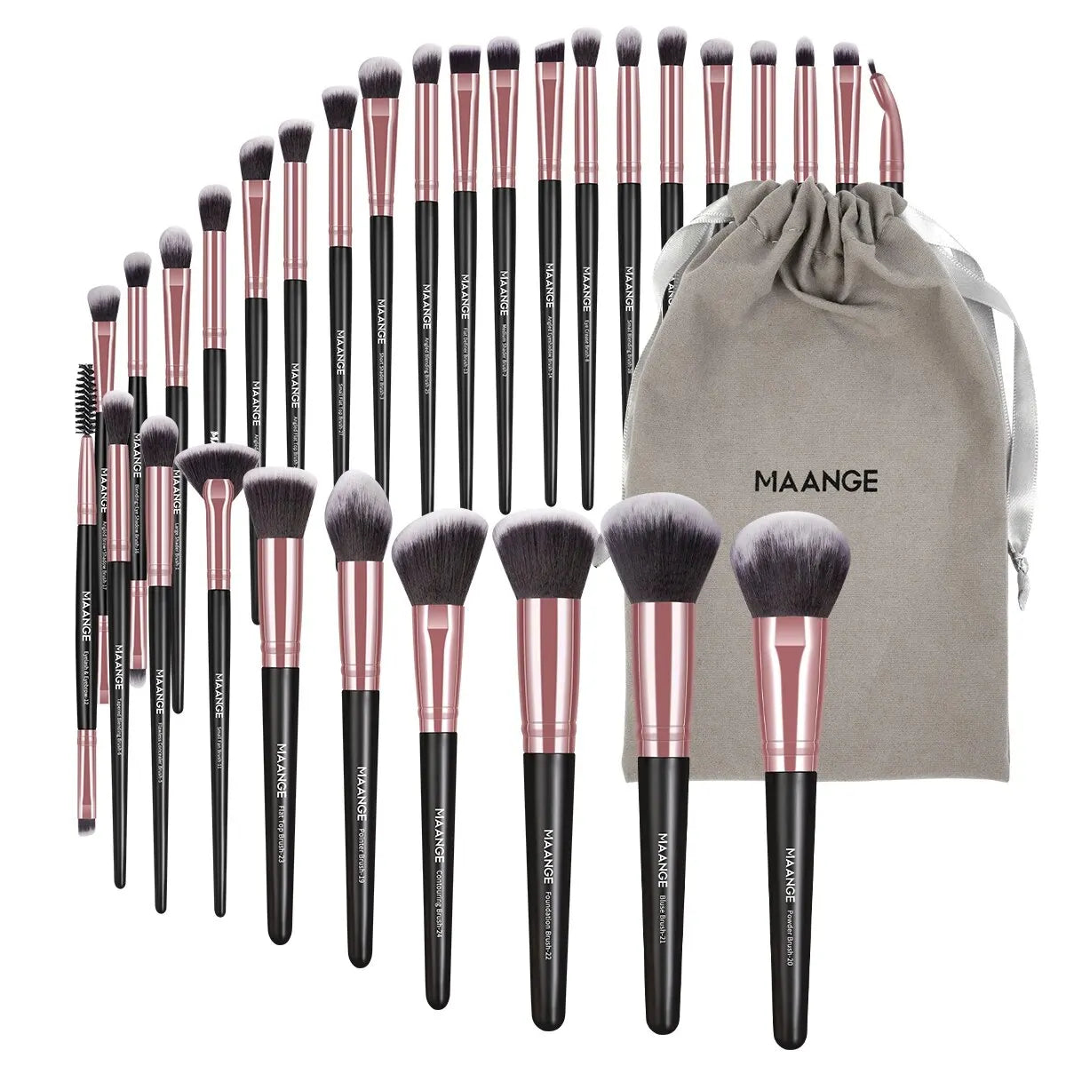 MAANGE 30pcs Professional Makeup Brush Set Foundation Concealers Eye Shadows Powder Blush Blending Brushes Beauty Tools with Bag - Buy Gifts 4 You by NX3