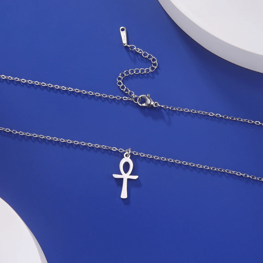 Lucktune Ankh Cross Egyptian Amulet Necklace Stainless Steel Key of Life Symbol Crucifix Pendant Necklace Women Religion Jewelry - Buy Gifts 4 You by NX3