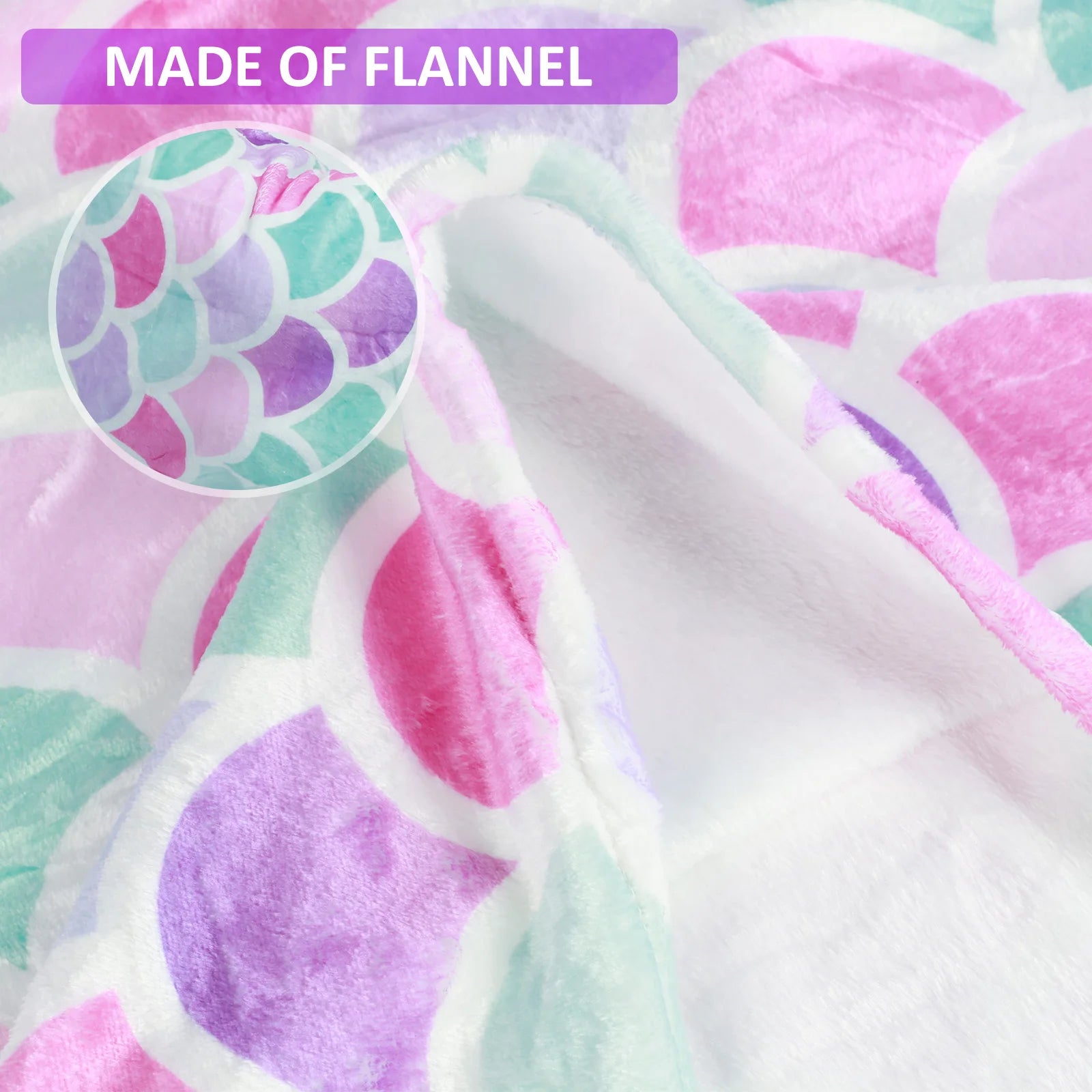 Mermaid Tail Blanket for Kids Flannel Sleeping Blanket Adult Children Universal Comfortable Mermaid Sleeping Blanket 50x145cm - Buy Gifts 4 You by NX3