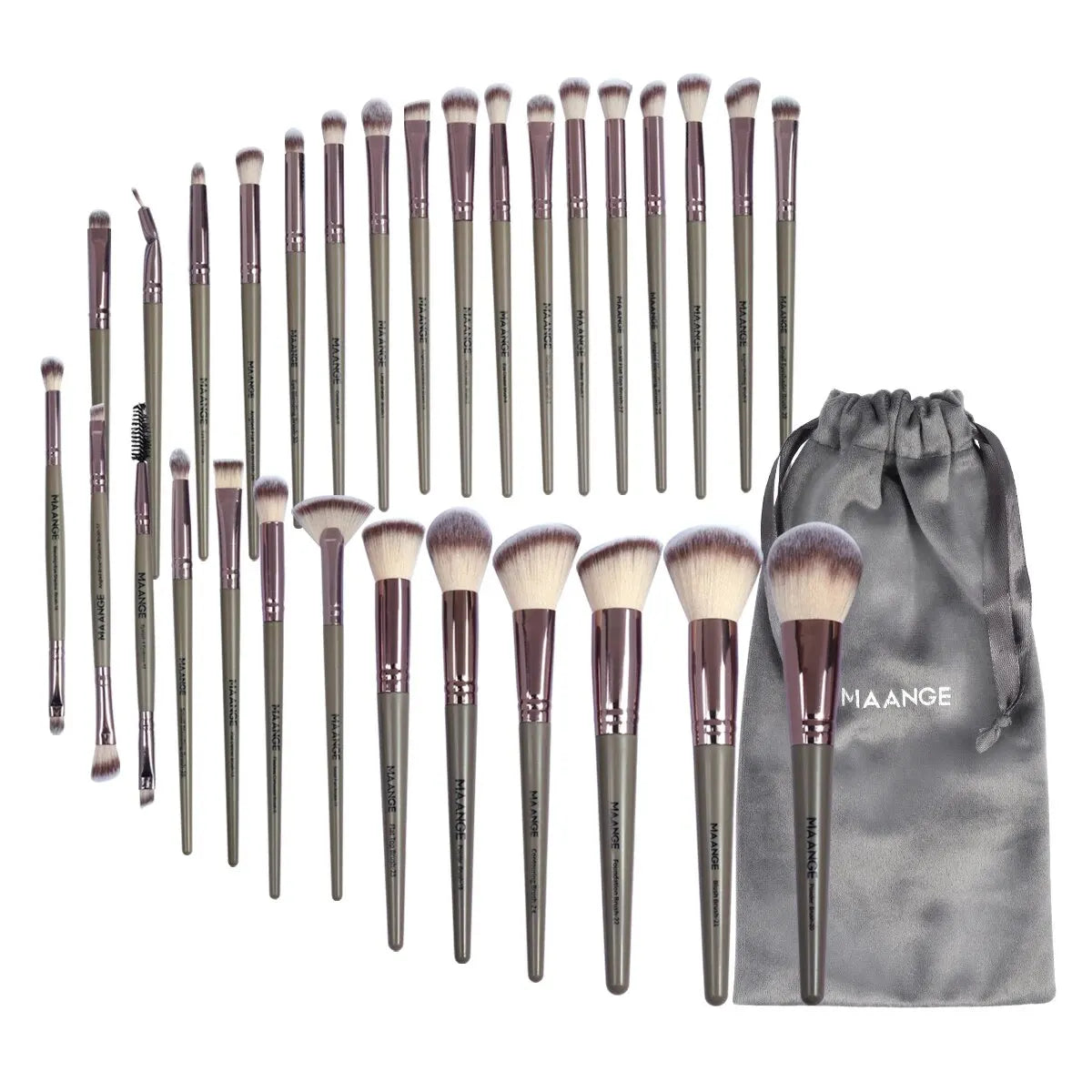 MAANGE 30pcs Professional Makeup Brush Set Foundation Concealers Eye Shadows Powder Blush Blending Brushes Beauty Tools with Bag - Buy Gifts 4 You by NX3