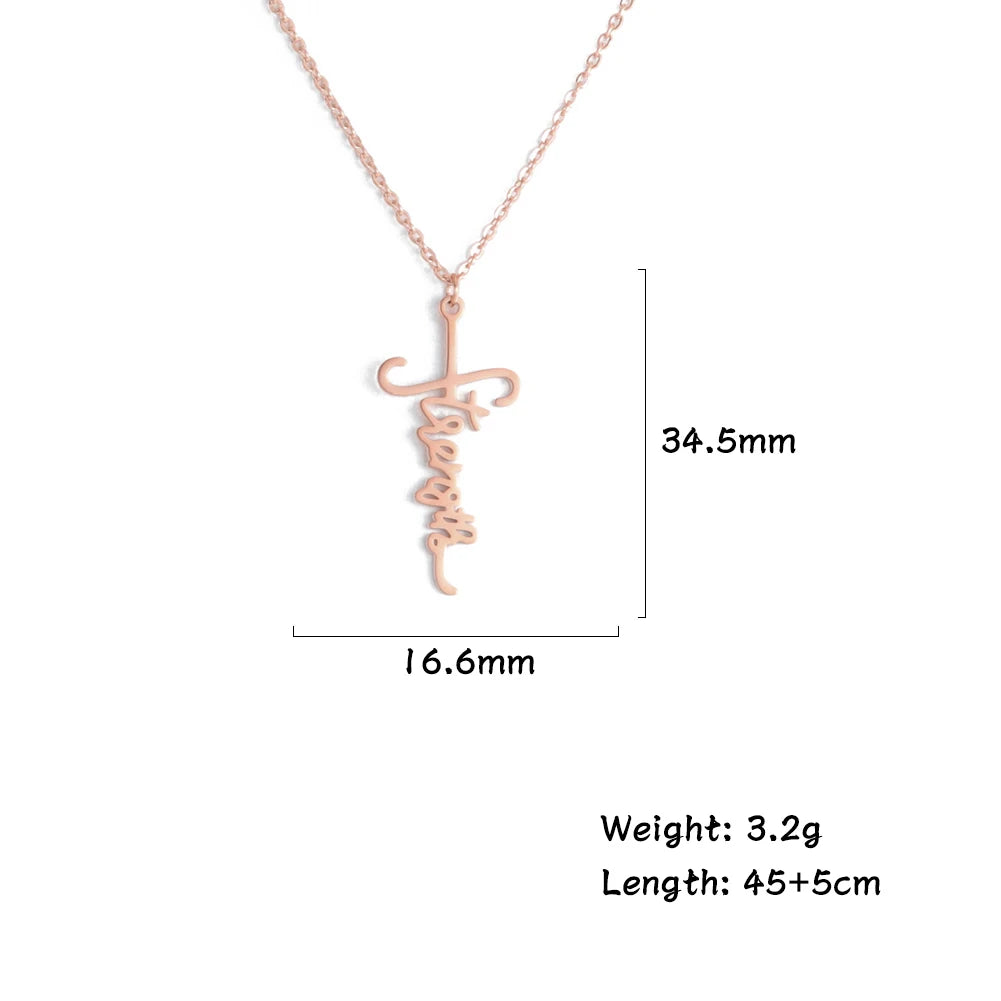 My Shape Jesus Cross Necklaces for Women Men Stainless Steel Pendant Necklace Choker Religious Christian Jewelry Christmas Gift - Buy Gifts 4 You by NX3