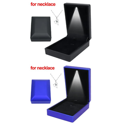 LED Light Jewelry Box For Ring Necklace Luxury Velvet Storage Cases - Buy Gifts 4 You by NX3