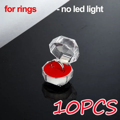 LED Light Jewelry Box For Ring Necklace Luxury Velvet Storage Cases - Buy Gifts 4 You by NX3