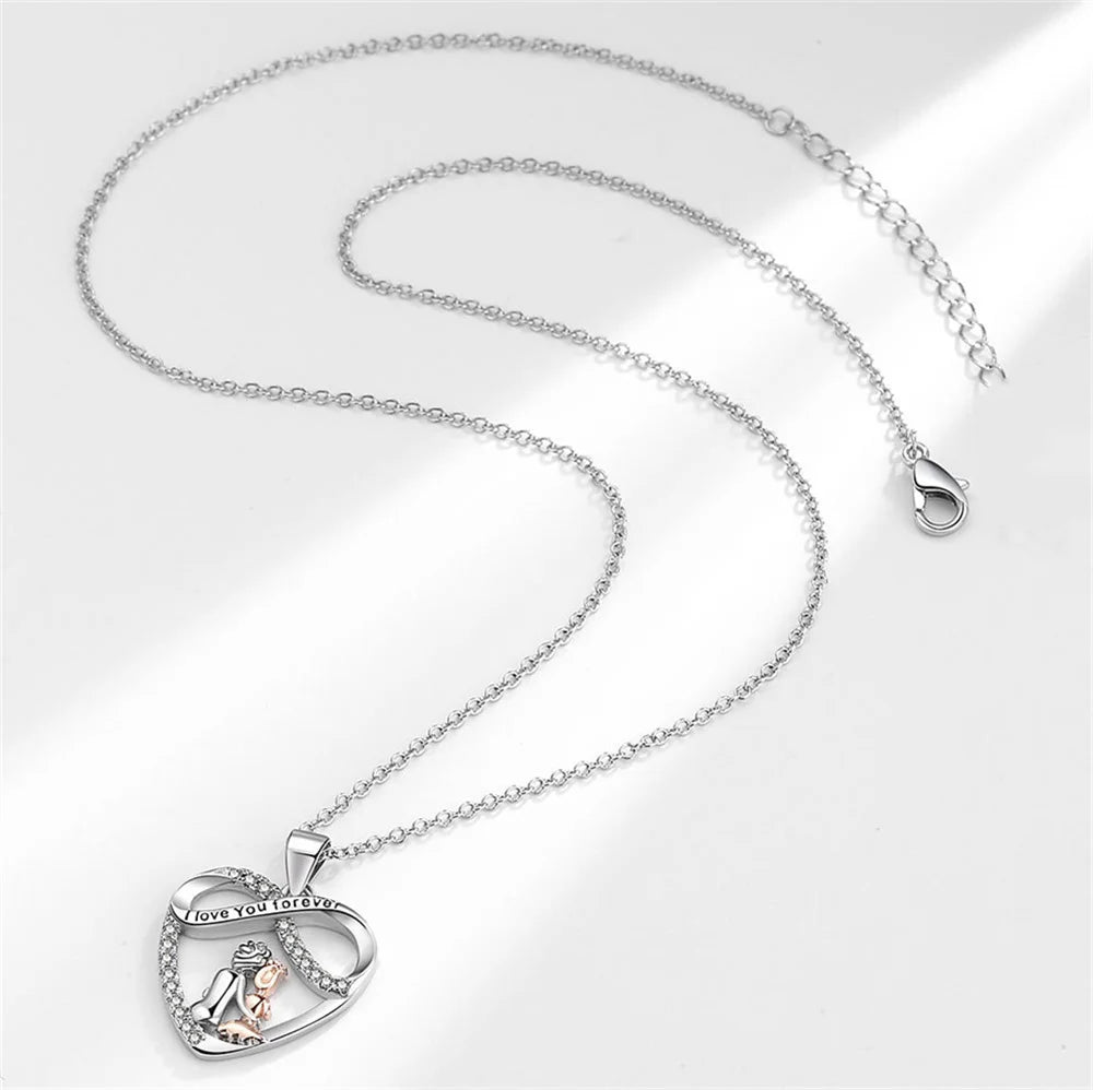 Endless Love Mother and Daughter Necklace Exquisite Love Heart Shaped Pendan - Buy Gifts 4 You by NX3