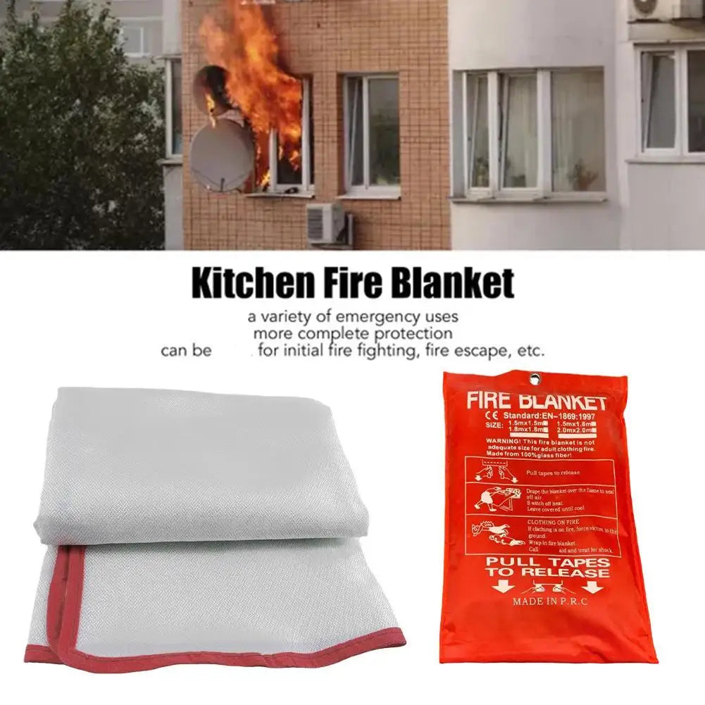 Fire Blanket 1M Fire Flame Retardant Emergency Survival Fire Shelter Escape Blanket Emergency Fire Blanket Fire Extinguisher - Buy Gifts 4 You by NX3