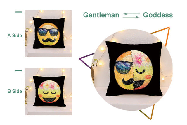 SEQUIN FACE CHANGING EMOJI PILLOW CASE - Buy Gifts 4 You by NX3