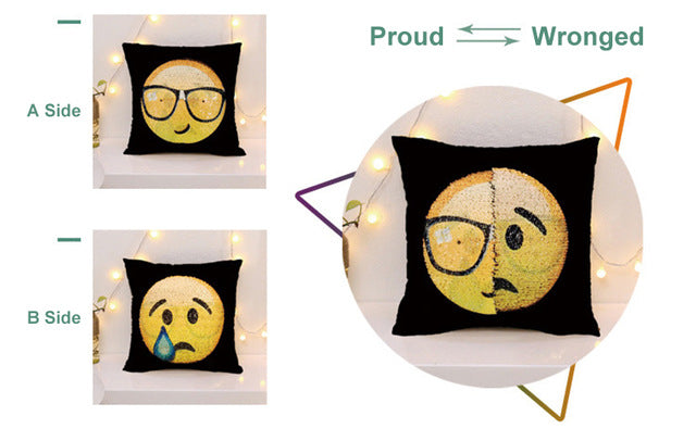 SEQUIN FACE CHANGING EMOJI PILLOW CASE - Buy Gifts 4 You by NX3